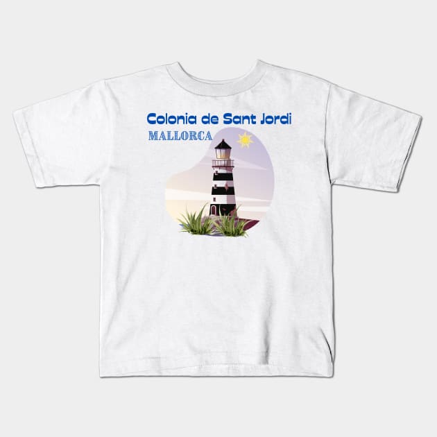 Colonia de Sant Jordi, Mallorca Kids T-Shirt by Papilio Art